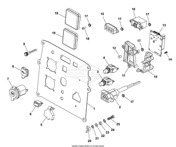 Control Panel Diagram and Parts List for 030802-00  Briggs and Stratton Generator